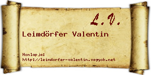 Leimdörfer Valentin névjegykártya
